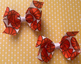 Basketball Hair Bow Set, Sporty Style for Girls