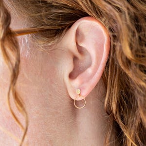 Gold Filled Twisted Circle Drop Earrings, Minimalist Everyday Jewellery
