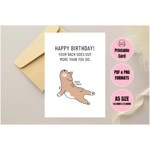 Druckbare Geburtstagskarte, lustiger Hund, lustig, sarkastisch, entzückend Geburtstag für Mama, Papa, Freunde, digitaler Download A5 Geburtstagskarte