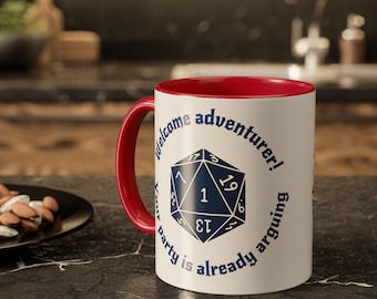 D & D Abenteuer Becher, Willkommen Abenteurer Kaffeetasse, Gamer Geschenk
