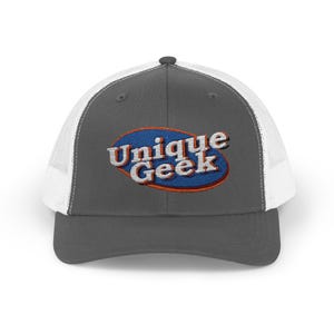 Unique Geek Trucker Hat – Embroidered Snapback Cap for Geeks, Gamers & Podcasters – Funny Mesh Hat for Con Goers or Geek Gifts