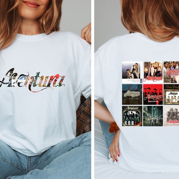 Two-sided Aventura Tour Shirt, Aventura Bachata Graphic Shirt, Aventura Concert Group Shirt, Romeo Santos Shirt, Unisex Shirt