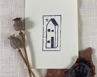 Small Home | Original Art | Hand Carved | Block Print