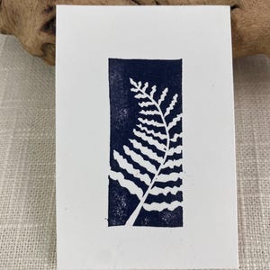 Tiny 2x3 Fern Print | Original Art | Hand Carved | Block Print | Botanical Collection