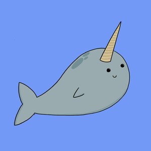 Miles the Narwhal Digital Print