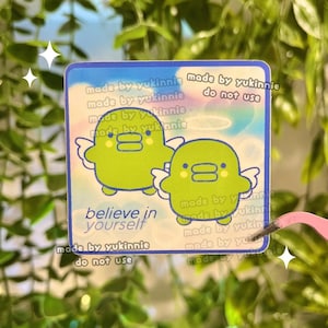 Tama Angel motivatie sticker, Frutiger aero sticker, Silly sticker, Kuchi nostalgia sticker, Green Guy sticker, patchi gestanst sticker