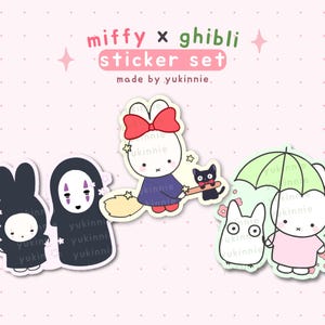 Op Bunny x Studio geïnspireerde stickers, stickerset, animestickers, trinketsticker, leuke sticker, sticker spirit, Ghib-sticker, paraplusticker