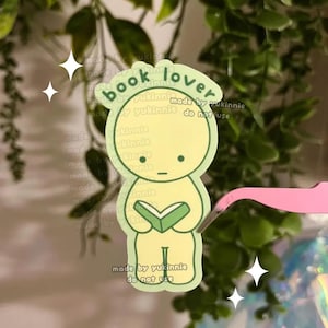 Sticker homme vert bibliophile, Sticker lecture, Sticker vinyle mignon boîte aveugle, Sticker Smis, Sticker club de lecture, Sticker lecteur, gars stupide