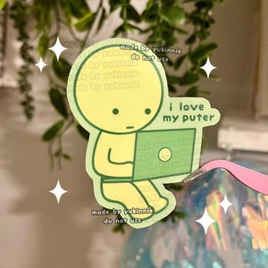 Liebe mein Puter Green Guy Aufkleber, niedlicher blinder Box-Aufkleber, Trinket-Aufkleber, Smis-Aufkleber, Laptop-Aufkleber, lustiger Meme-Aufkleber, dummer Aufkleber