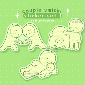 Pegatinas de caja ciega de pareja de chicos verdes, juego de pegatinas, pegatinas de baratijas, pegatinas de pareja linda, pegatinas de amor, pegatinas de amor de corazón, pegatinas de memes divertidos