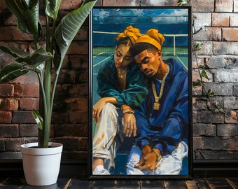ERSTES LUV | Black Love Wand Kunst Digital, Schwarzes Paar Kunst, Schwarze Frau und Mann Wandkunst, Schwarze Kunstdrucke, Liebe Poster Kunstwerk, Weiblich Weiblich