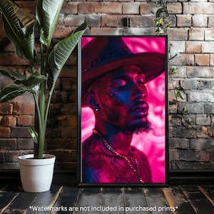 PINK HAZE | Gay Black Men Art Digital, Black Man Wall Art, Gay Home Decor, African American, Gay Black Male Art, LGBTQIA, Printable, Queer