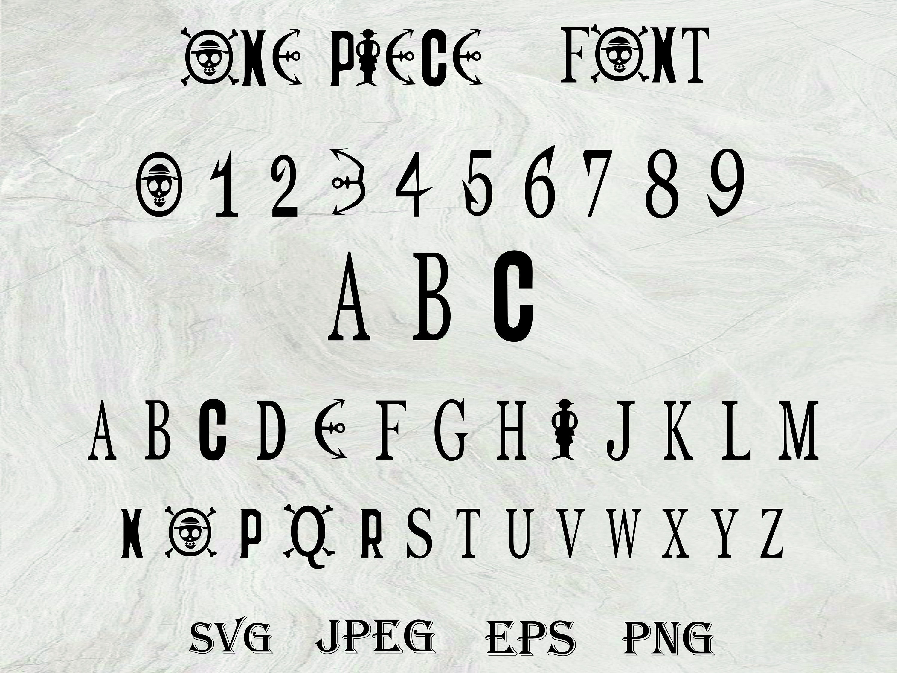 One Piece Font Svg Etsy