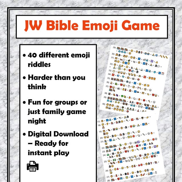 JW Bible Emoji Game for Family Worship Night