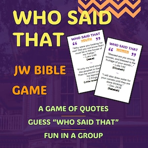 JW Bible Who Said That Game voor gezinsaanbiddingsavond