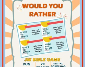 Juego bíblico imprimible de JW: ¿Qué prefieres? - Actividad para el culto familiar (Descarga digital)