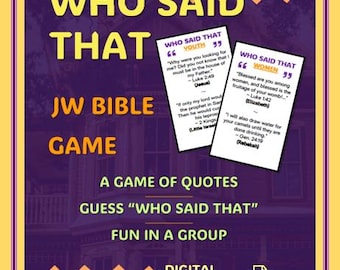 JW Printable Bible Game – Who Said That - Family Worship Activity (Digital Download)