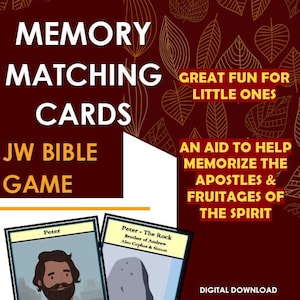 Gioco di carte di abbinamento di memorie bibliche JW per la serata di adorazione in famiglia