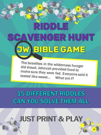 JW Bible Riddle Home Scavenger Hunt for Family Worship Night - Etsy