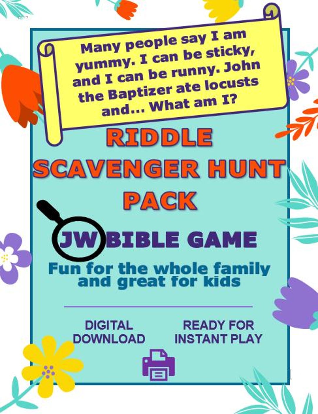 JW Bible Riddle Scavenger Hunt Pack for Family Worship Night - Etsy