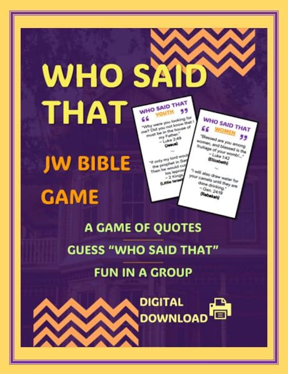 JW Printable Bible Game – Who Said That - Family Worship Activity (Digital Download)