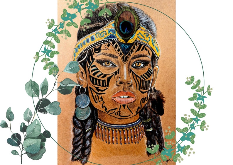 Carte postale Femme Tribale A6 image 1