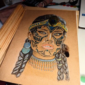 Postal Mujer Tribal A6 imagen 7