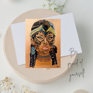 Postal Mujer Tribal A6 imagen 4