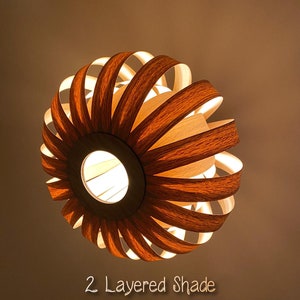 Pumpkin Light Wooden Pendant Ceiling Shade image 1