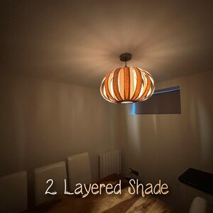 Pumpkin Light Wooden Pendant Ceiling Shade image 4