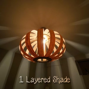 Pumpkin Light Wooden Pendant Ceiling Shade image 8