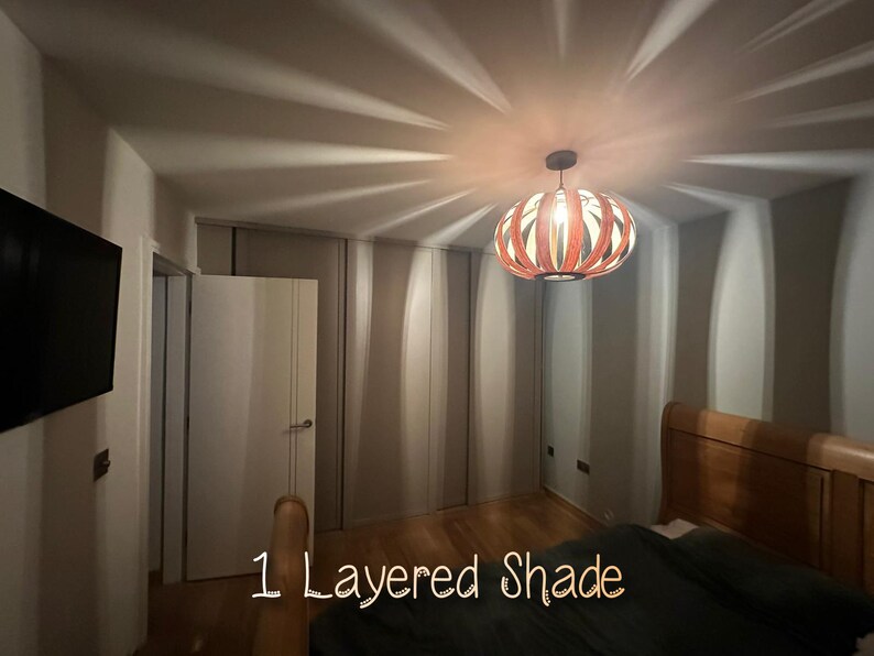 Pumpkin Light Wooden Pendant Ceiling Shade image 6