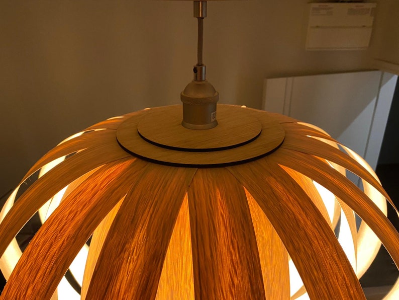 Pumpkin Light Wooden Pendant Ceiling Shade image 9