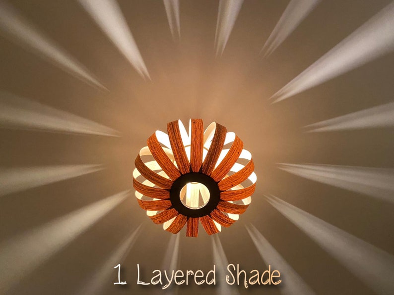 Pumpkin Light Wooden Pendant Ceiling Shade image 2