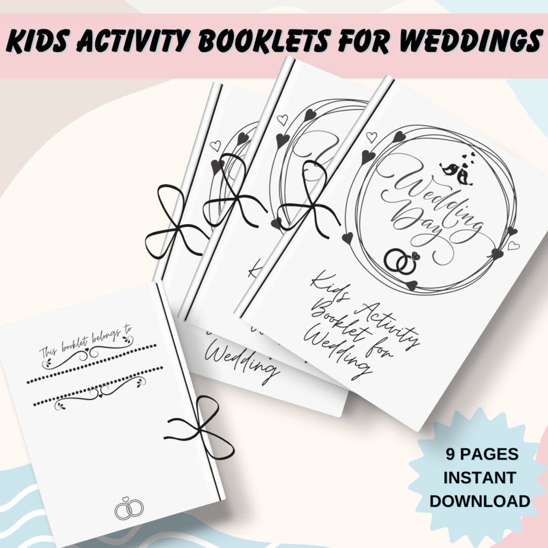 Kids Wedding Coloring Activity Book, Printable Wedding Activity Booklet ...
