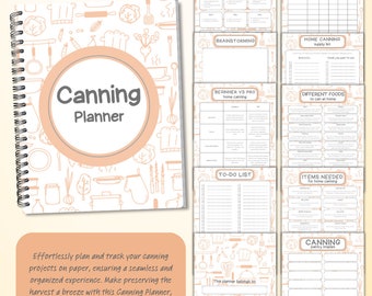 Canning Journal Printable, canning planner, homestead planner, pantry inventory, freezer inventory, preserving binder, canning notebook