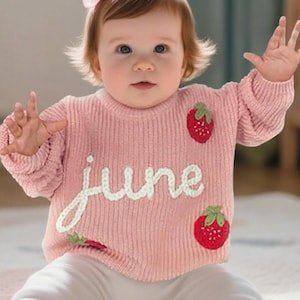 Personalized Hand-Embroidered Baby Name Sweater, Baby Sweater with Name,Custom Toddler Name Sweater,Baby Coming Home Outfit,Baby Shower Gift