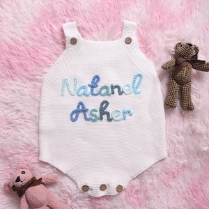 Bestickter Babystrampler, benutzerdefinierter Babynamen-Strampler, Babystrampler mit Namen, personalisierter Strampler für Baby, erstem Geburtstags-Outfit, Baby-Jungen-Strampler
