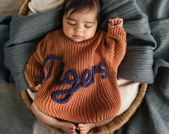 Baby Pullover, bestickter Namen Pullover, benutzerdefinierte Baby Pullover mit Namen, ersten Geburtstag Outfit, personalisierte Geschenke für Baby, Neugeborene Geschenke