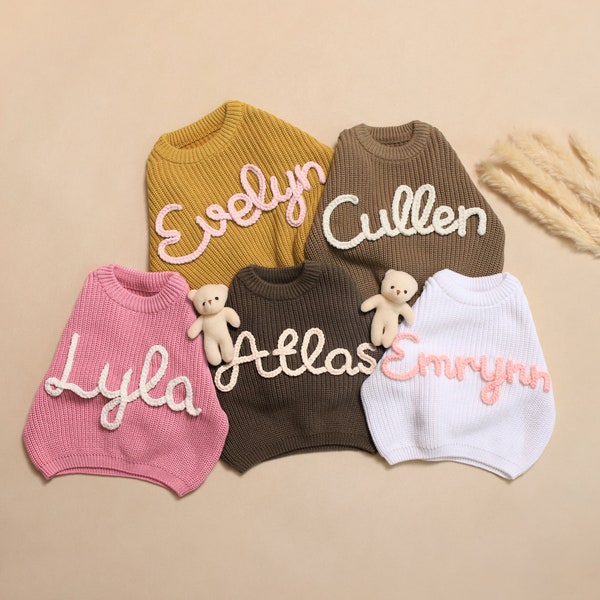 Baby Name Sweater, Personalize Baby Sweater, Newborn Sweater, Name Sweater Baby Girl, Embroider Baby Sweater, Best Baby Gift, Baby Clothes