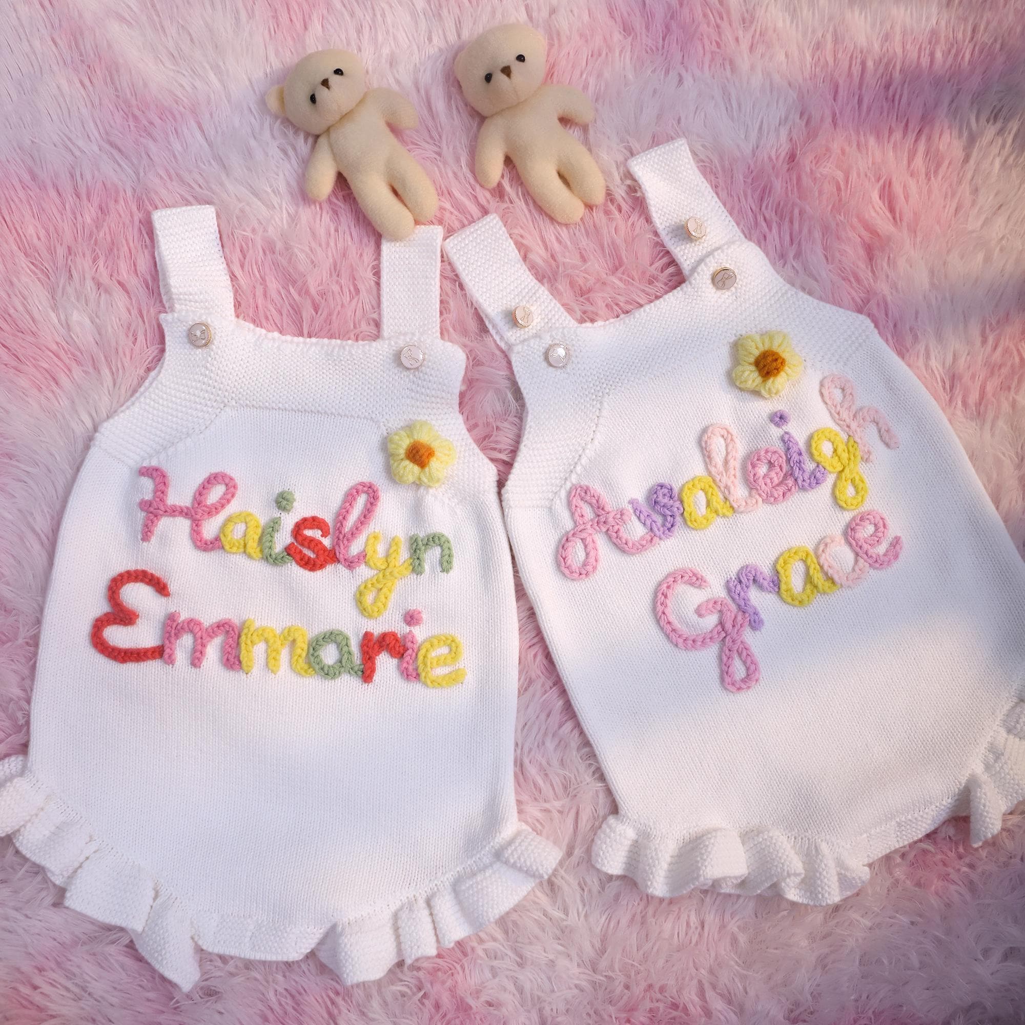 Custom Embroidered Baby Name Romper, Personalized Baby Summer Outfit, Cute Baby Girl's Dress, First Birthday Outfit, Baby Girl Name Romper