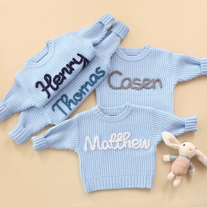 Custom Baby Name Sweater, Personalized Baby Sweater, Newborn Sweater, Embroidered Name Baby Sweater, Baby Shower Gifts, 1st Birthday Outfit