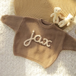Baby Sweater with Name, Personalized Baby Name Sweater, Newborn Name Sweater, Hand Embroidered Name Sweater, Baby Shower Gift, Newborn Gifts