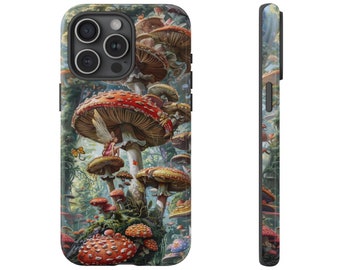 Mushroom Forest Tough Phone Cases, Iphone case, Samsung case, phone case, fairycore, fairy, girl