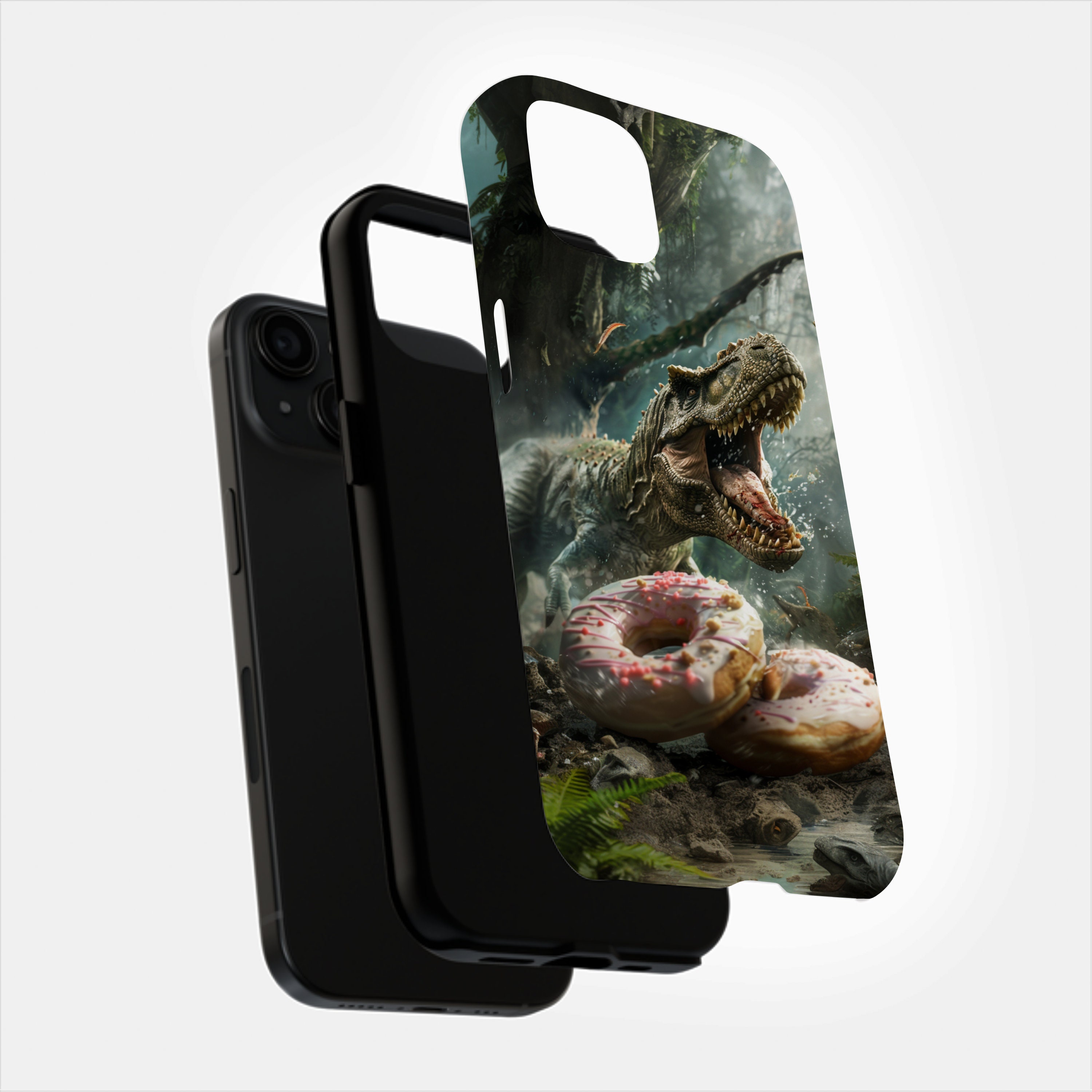 Angry T-rex Dinosaur and Donuts Tough Phone Cases, iPhone Case, Samsung ...