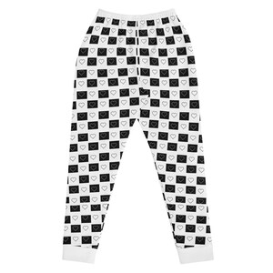 Gratitude Black/White V2 - People are People are People Collection - Heart Pattern Women’s Joggers