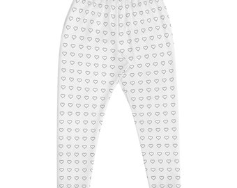 Gratitude Black White - People are People are People Collection - Heart Pattern Men's Joggers