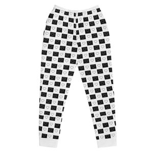 Gratitude Black/White V2 - People are People are People Collection - Heart Pattern Women’s Joggers