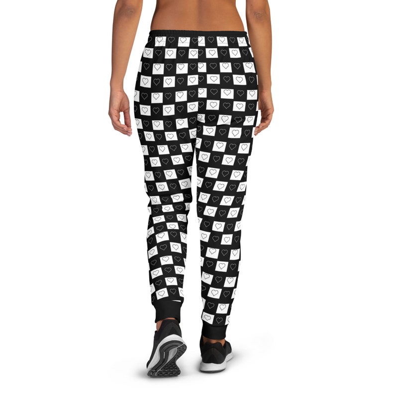 Gratitude Black/White - People are People are People Collection - Heart Pattern Women’s Joggers