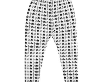 Survival Black/White - People are People are People Collection - Survival Campsite Pattern Men's Joggers